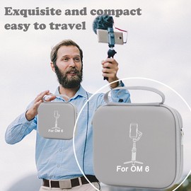 XUBX Osmo Mobile 6, Stabilizer Storage Case, Extra Large Capacity for Storing All OM6 Accessories, Compact Travel Protective Bag for Osmo Mobile 6 Creator Combo Accessories