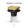6-Inch Square Shower Drain with Hair Catcher, 2-in-1 Tile Insert