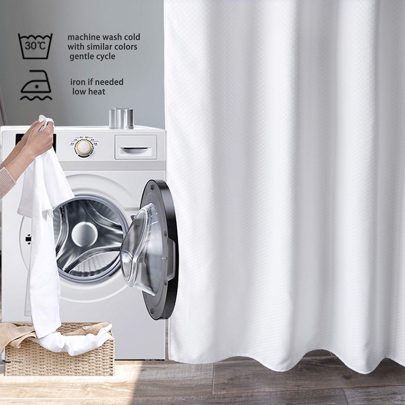 EurCross White Extra Long Shower Curtains 180 x 220cm Drop,