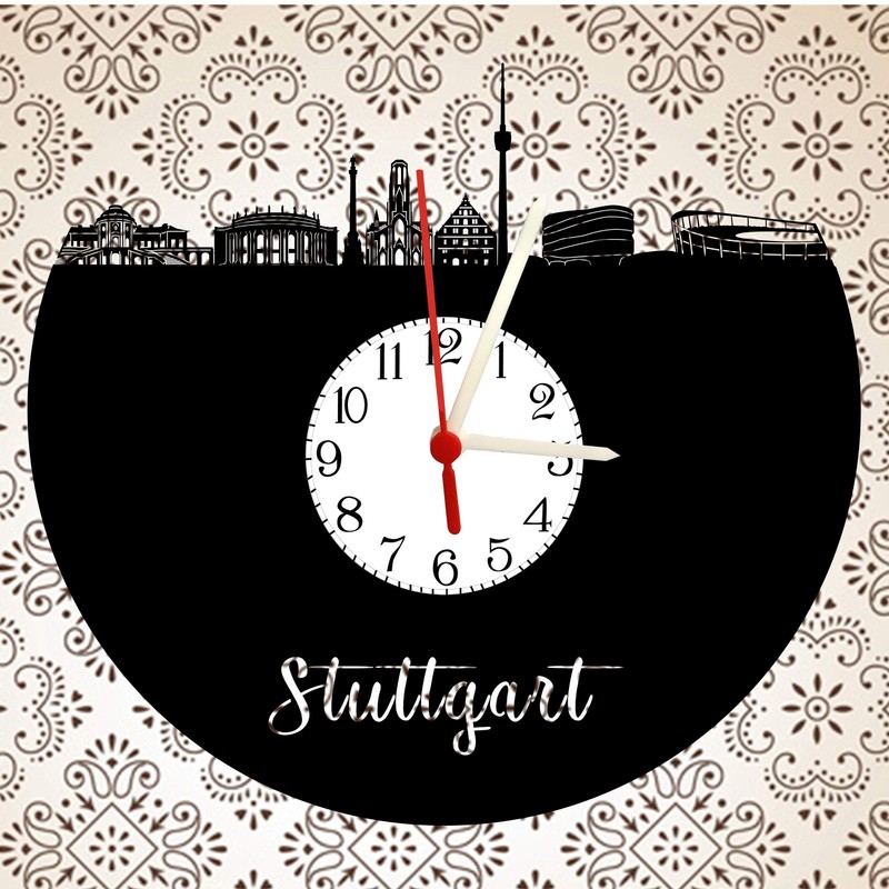 bigcopy e.K. Stuttgart Wall Clock with Dial, Record Clock with