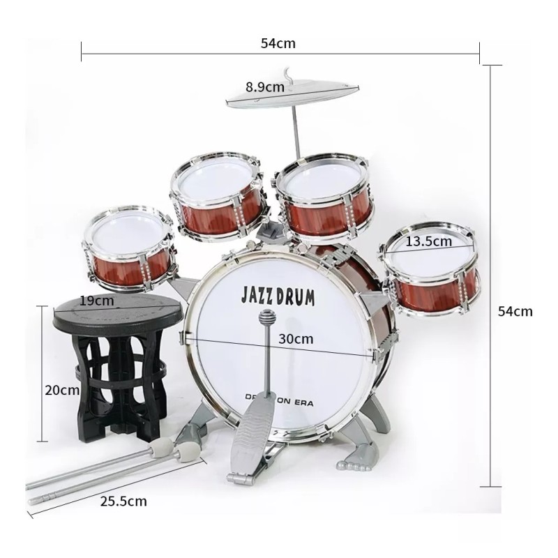 TOYGAGADE Batería Niños Banco Baquetas Platillo Bombo Musicales Toygagade