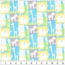 Unbranded LINED WINDOW VALANCE CURTAIN 42 X 15 NURSERY BLUE JUNGLE PATCH ANIMAL