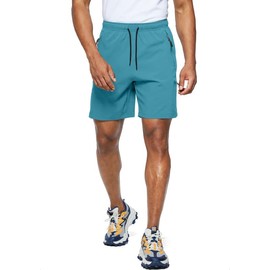 Viodia - Pantalones cortos de senderismo para hombre, elásticos, de secado rápido, ligeros para hombres, pantalones cortos deportivos de pesca, con bolsillos, Azul, Medium