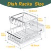 LIYI Dish Drying Rack,Large Dish Rack for Kitchen Counter,2-Tier Dish