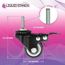 Liquid Stands Keyboard Stand Caster Wheels Set of 4 Replacement Locking Heavy Duty Wheels with Brake - Piano Stand Parts and Accessories
