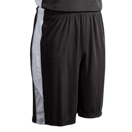 Champro Rebel Polyester Basketball Short, Youth Medium, Black, Silver, White