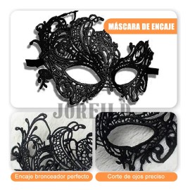 JOREILD 2pzs Antifaz Fiesta Mascaras Halloween Pareja Carnaval Cosplay Negro.antifaz Halloween Para Adulto,niño,pareja.accesorios De Halloween Cosplay