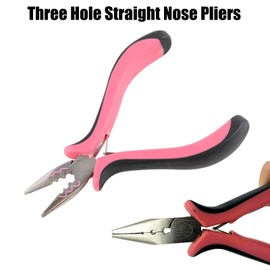 11Pcs Hair Extensions Kit Tools, Including 1Pcs Pink Hair Extension Pliers and 10Pcs Black Hair Extension Loop Threader, Hair Extensions Pliers, Hair Extensions Kit for Hair Styling Tools Accessory