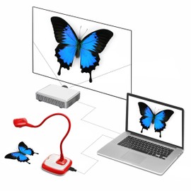 HUE HD Pro Flexible USB 11x17 Document Camera and Classroom Visualizer for Teachers: Built-in Microphone/Lights, Windows, macOS, Chromebook Compatibility (Red Camera)