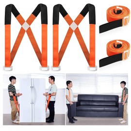 Moving Straps, 2-Person Lifting and Moving System with Thickened Pads, Adjustable Lifting Shoulder Straps Safely Easily for Moving Furniture Appliances Mattresses, Heavy Objects up to 800lbs
