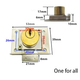 Furniture Lock Cam Lock Cylinder Brass Cam Lock for Door Cabinet Mailbox Cabinet & Drawer Locks 2 Keys 2 Types to Choose From