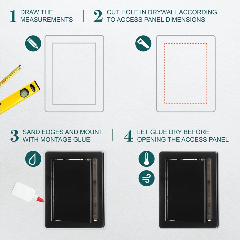 ECOPRO VENT 8" x 10" Black Plastic Access Panel. Service