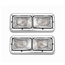 Headlight for PETERBILT 379, Driver and Passenger Side Headlights Headlamps Assembly SEPEY for PETERBILT 379/KENWORTH W900, DOT Approved, a Pair