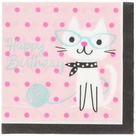 Creative Converting Purr-Fect Party Luncheon Napkins Party Supplies, Multicolor, 5"