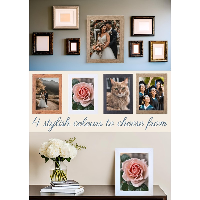 Aryllis 10x8 Photo Frame, Rustic Brown, Free-Standing and Wall Hanging