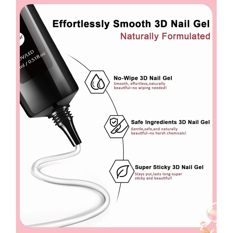 Kit Gel Para Uñas 3D Y Polvo Cromado Holarleo