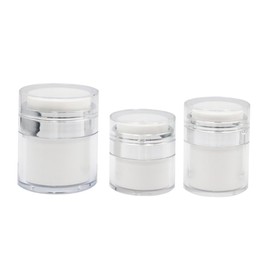 TOVINANNA 50g Double Layer Acrylic Vacuum Cream and Eye Cream Jars 3-Pack Wear-Resistant Cosmetic Storage Bottles for Travel and Daily Use