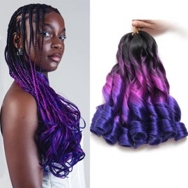 French Curl Braiding Hair Loose Wavy Hair for Braids Curly Braiding Extensions Synthetic French Curl Crochet Braids for Black Women 12 Inch 8 Packs