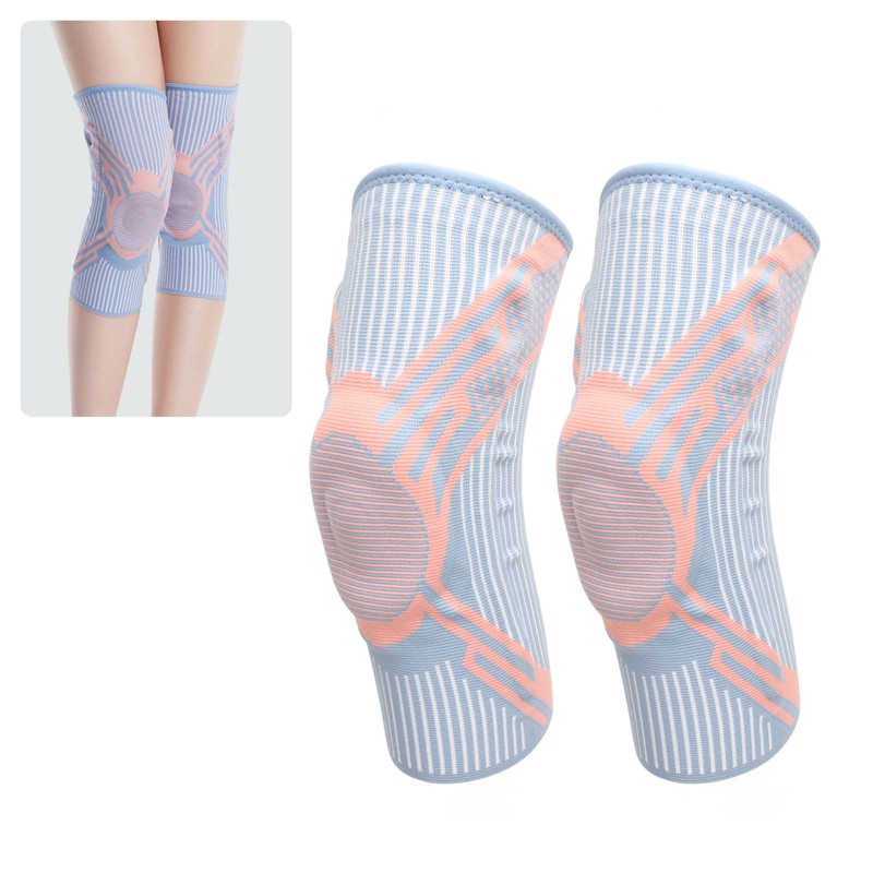 1 Pair Knee Brace Thickened Pads Breathable Mesh Silicone Spring
