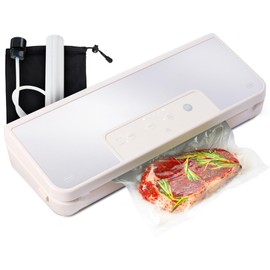 Greater Goods Vacuum Sealer – Powerful, Compact, with 4-in-1 Functions, Built-in Cutter, and Vacuum Seal Bags, Ideal for Sous Vide and Food Storage (Birch)