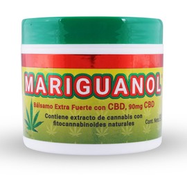Mariguanol - El original Bálsamo Extra Fuerte, Gel para el cuerpo, formulado con 90 mg de CBD cannabidiol, Mentol, sensación de alivio. Frasco con 90g