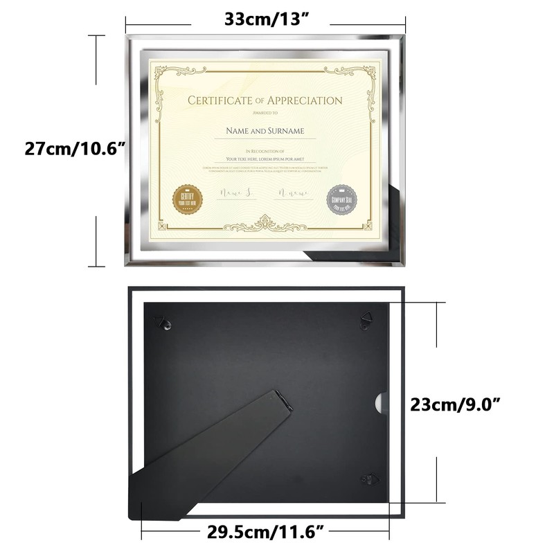 SESEAT 8.5 x 11 Certificate Document Frame Packs4 Diploma Glass