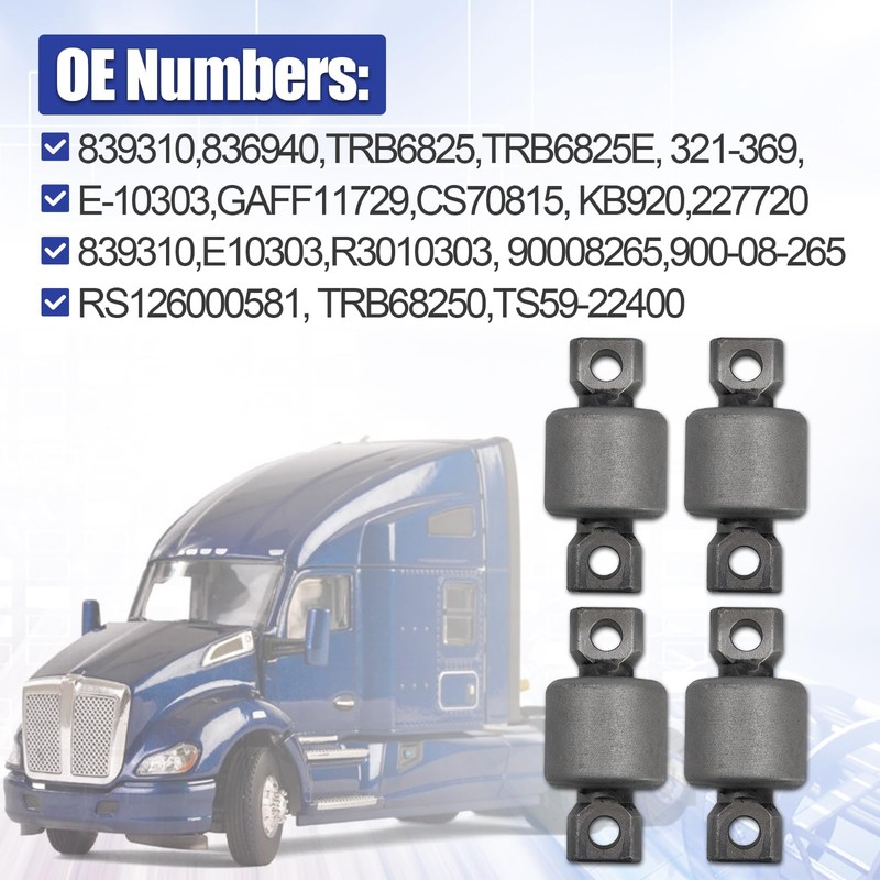 Blrack 839310 Torque Arm Bushing Kit Fit for Kenworth Peterbilt