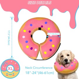 KIKNIN Inflatable Dog Cone Collar, Protective Recovery Collar Cone for Small Medium Large Dogs and Cats, Soft E-Collar Dog Donut Cone Alternative After Surgery (Pink, X-Large)