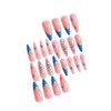 24Pcs Almond Press on Nails Long Stiletto Fake Nails Blue