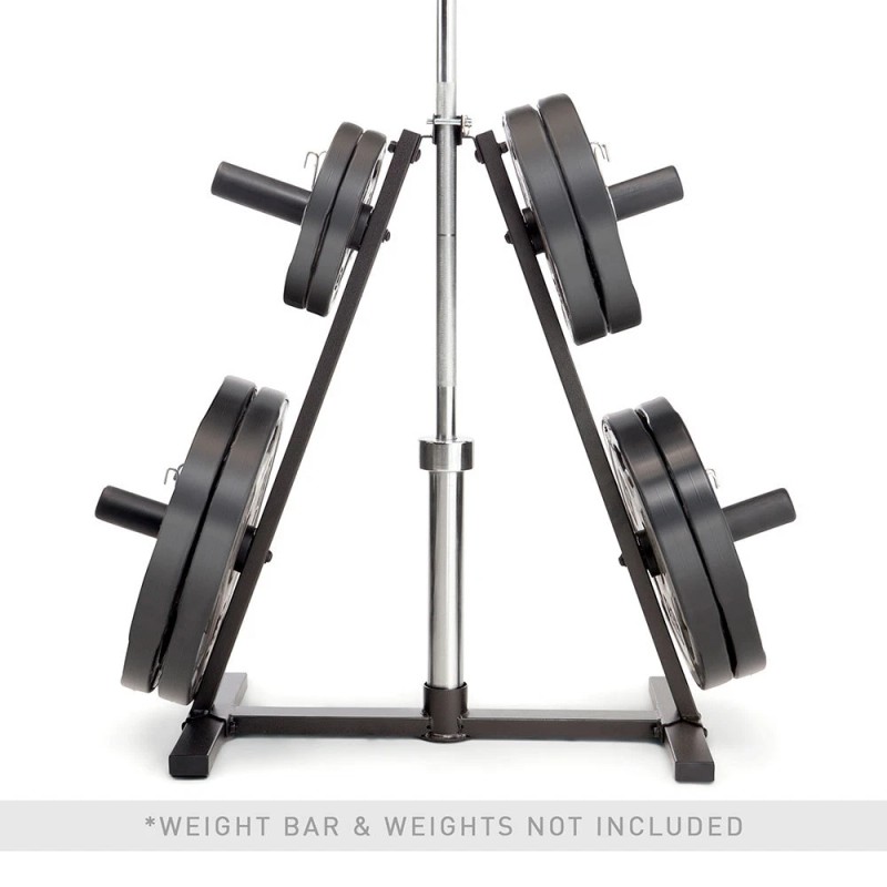 Marcy Olympic Weight Plate Tree Storage Rack & Vertical Bar