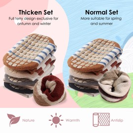 Simpeak Baby Socks, 4 Pairs Kids Socks in Autumn and Winter Non Slip Infant Toddler Socks with Grips Children Gift Socks for Boys Girls 0-12 Month -1