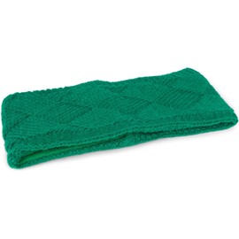 styleBREAKER 04026062 Women's Knitted Headband Plain with Diamond Pattern, Thermal Fleece Lining, Winter Headband, Colour: Green