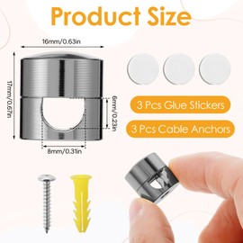 Mabor Charger Cord Holder for Nightstand, Cable Anchors for Desk, Aluminum Wire Organizers 2-in-1 Black Adhesive Cord Clips Charger Cable Management for Office Home Desktop Wall