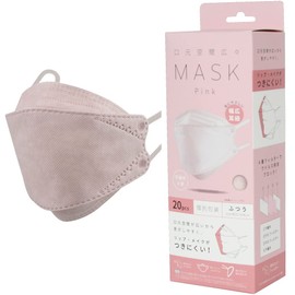 KF94 4-Layer Non-woven Fabric Mask, Wide Mouth Space, Pack of 20 (Pink), Regular Size 3.1 x 8.1 inches (80 x 205 mm) (5)