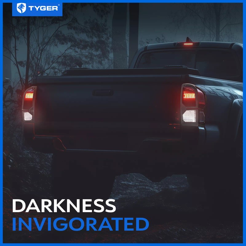 Tyger 2PC Black Tail Light Guards Fit 2016-2023 Toyota Tacoma