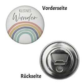 Rainbow Magnet with Bottle Opener Round with Saying Little Wonder Boho Baby Gift for Birth for Boys Girls Mother Baby Things