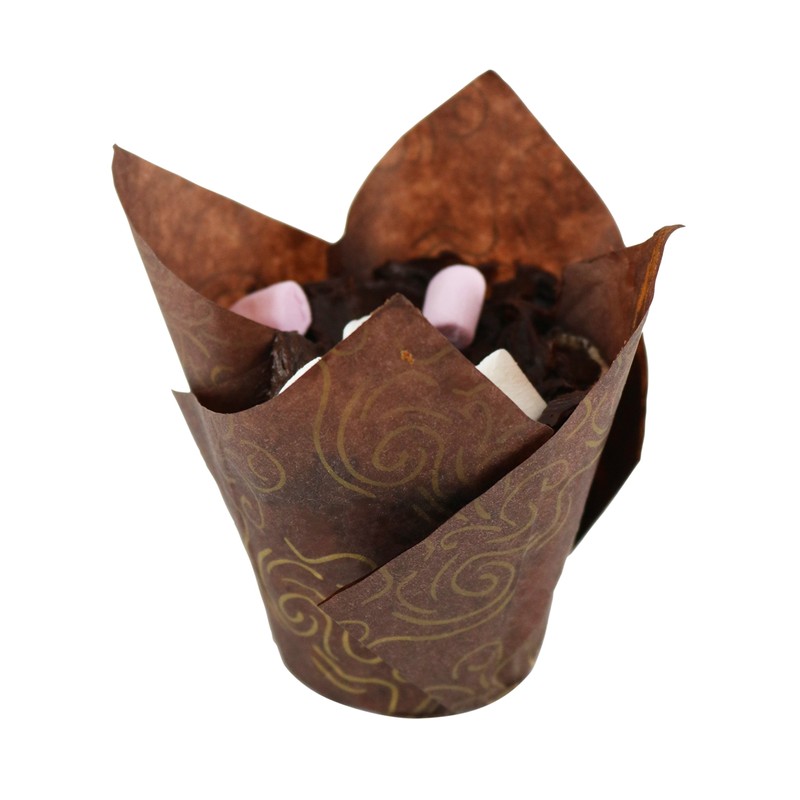 Tulip Liners for Muffins or Cupcakes - Brown and Gold