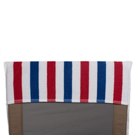 DII Stripe Beach Lounge Chair Towel with Fitted Top Pocket, 26x82, Red, White, Blue