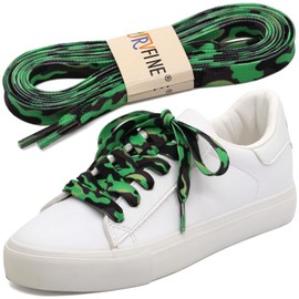YJRVFINE British Style Shoestring Grass Camouflage Shoe Laces String 1 Pair 63 inches