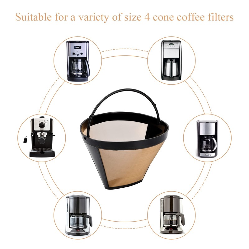 Zsanhua 2PCS Coffee Filter, Universal Permanent Coffee Filter Stainless Steel