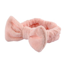 3 Pack Bow Hair Band Women Facial Makeup Head Band Soft Coral Fleece Head Wraps For Shower Washing,Spa Headband,(White,Pink, Gray)