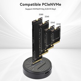 ELUTENG Single M.2 NVMe to USB C/USB A Docking Station Adapter Card Reader, 10Gbps, Plug & Play, RTL9210 Chip, Supports M Key & B+M Key