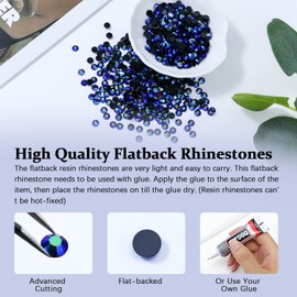 Briskbloom 3000PCS 2mm Resin Flatback Rhinestone, Purple and Blue Flatback Jelly Rhinestones for Crafts, Mugs, Bottles, Tumblers, Shoes, Loose Bling Glitter Diamond Resin Jelly AB Stone