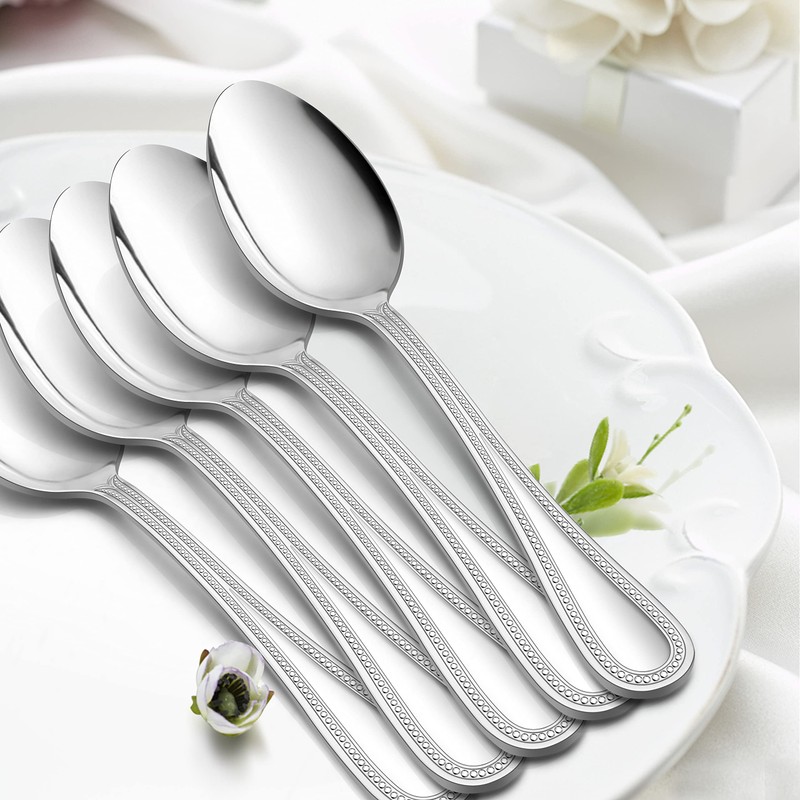 Dinner Spoons Set of 12, E-far Stainless Steel Spoons Silverware