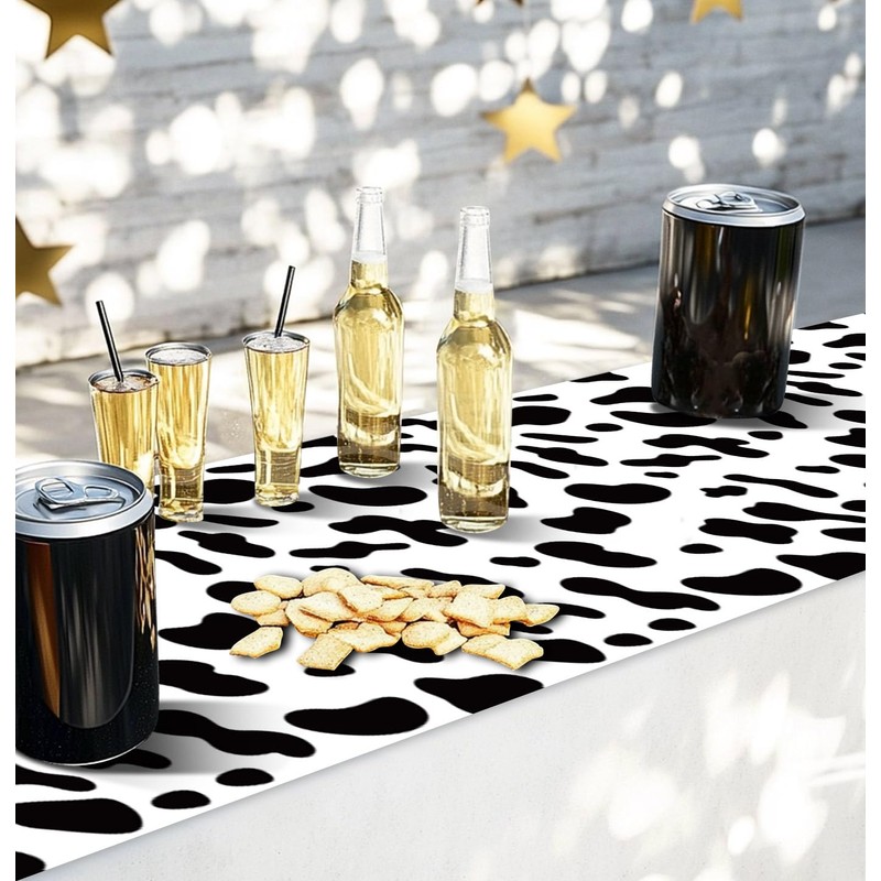AVXINSOK 6 Pcs Cow Print Table Runner Plastic 14 x