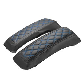 Mofun Saddlebag Lid Covers Microfiber Leather Bags Cover Compatible with Harley Touring Street Glide Road King Road Glide Electra Glide, 1993-2013 Blue Square
