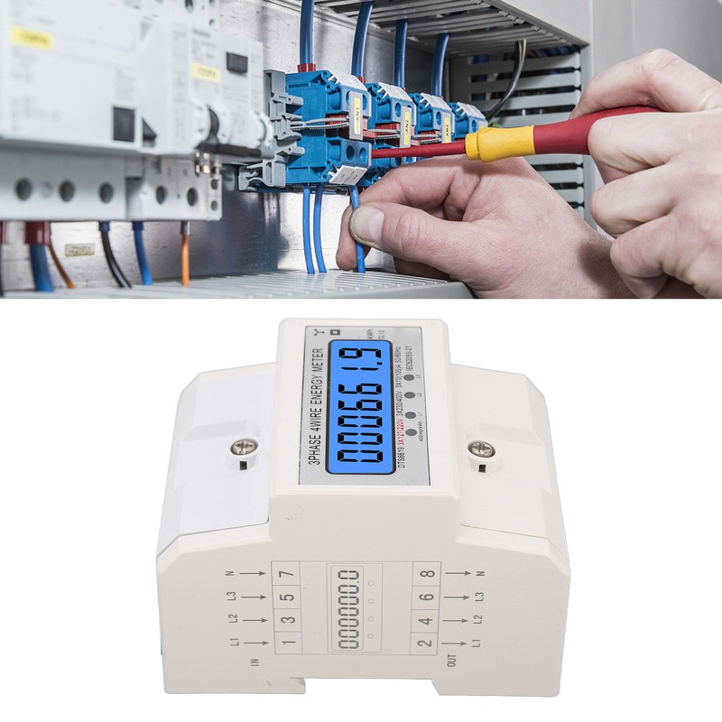 Digital Energy Meter 3 Phase 4 Wire KWh Electricity Wattmeter