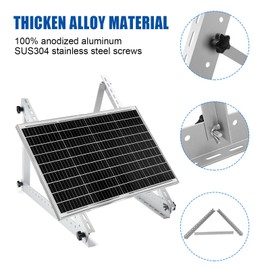 Solar Panel Mount Brackets, 2 Sets 45 inch with Foldable Tilt Legs, Suitable for 2-4pcs 180 200 300 400 500 Watt Solar Panel, Adjustable Mounting Brackets for Roof, RV, Boat, and Off-Grid