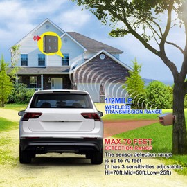 Driveway Alarm System- 800 Meters Long Transmission Range- 3 Adjustable Sensitivities-Fully Weatherproof Outdoor Motion Sensor&Detector DIY Security Alert System