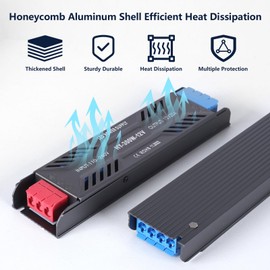 SUCIKORIO 24V 300W LED Power Supply With Plug, Ultra Slim LED Transformer 110-240V AC to 24V DC 12.5A Converter Quiet Low Volt LED Driver Constant Voltage Driver Adapter for Led Strip Lights, led Lamp